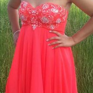 Coral homecoming dress